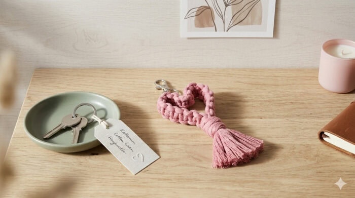 Macramé klíčenka návod: Srdíčko za 10 minut